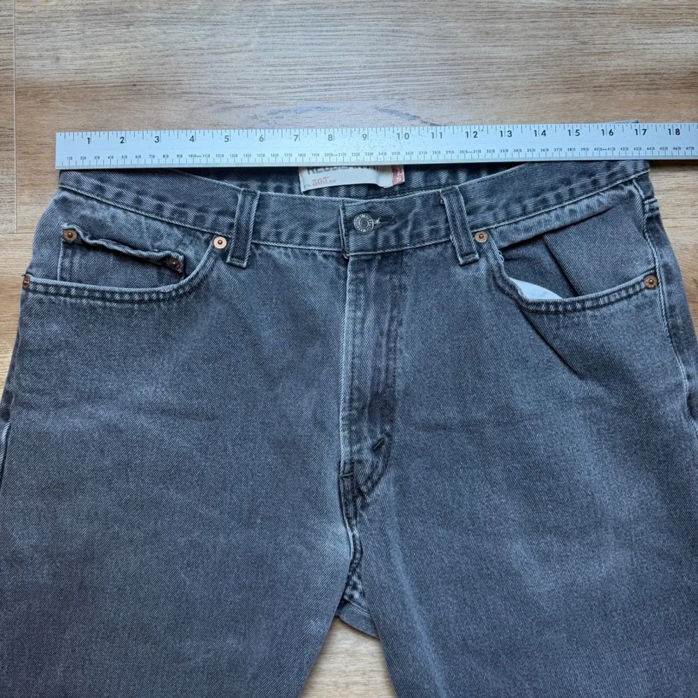 Levi's 505 Regular Fit Jeans Mens 36x30 Grey Straight Leg Denim Pants Y2K